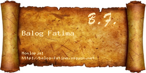 Balog Fatima névjegykártya