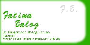 fatima balog business card